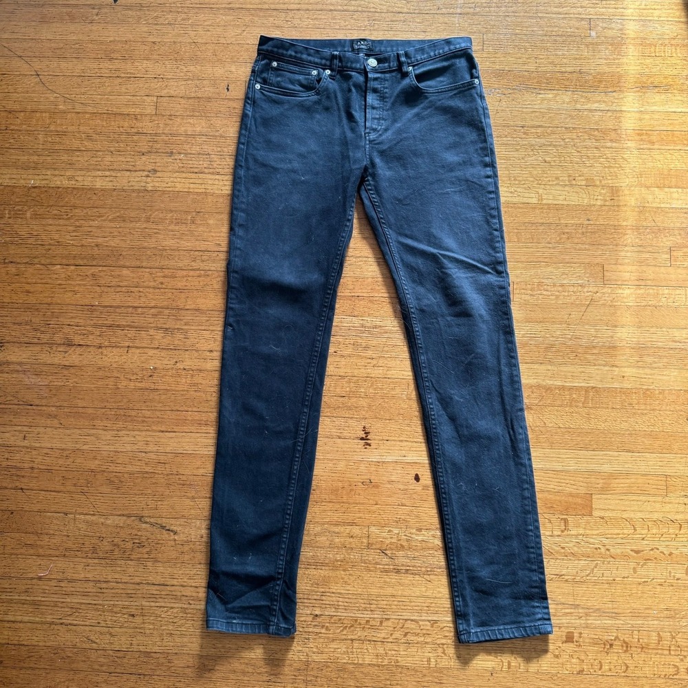 APC Petit Standard Jeans Mens 32 Black Excellent Slim Straight Denim